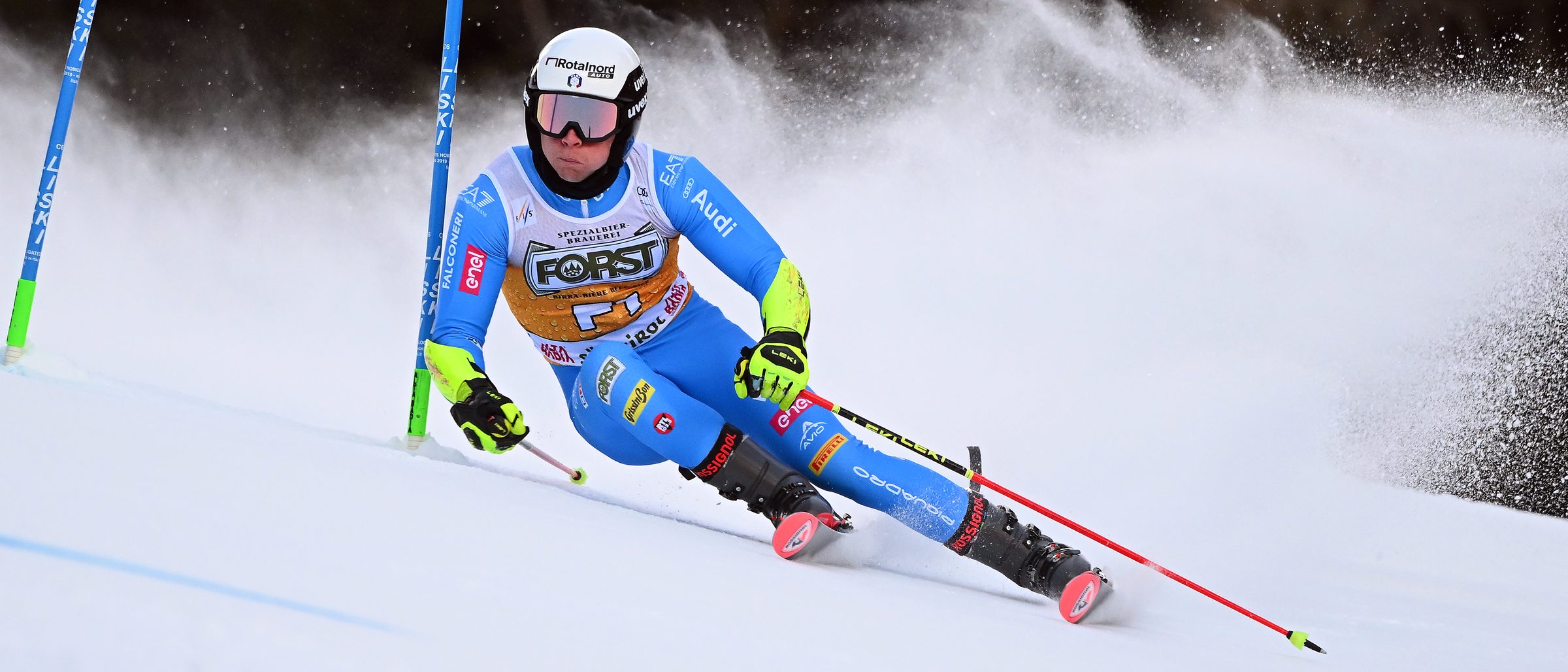 Davide Seppi im Riesenslalom beim Europacup in Alta Badia